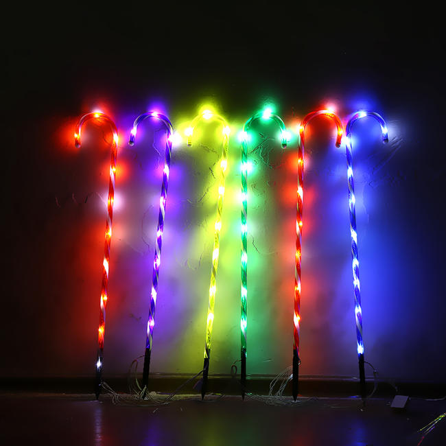 Christmas cane lights in seven colors